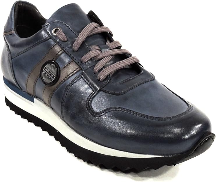 EXTON Blue Leather Men�s Sneakers Fashion