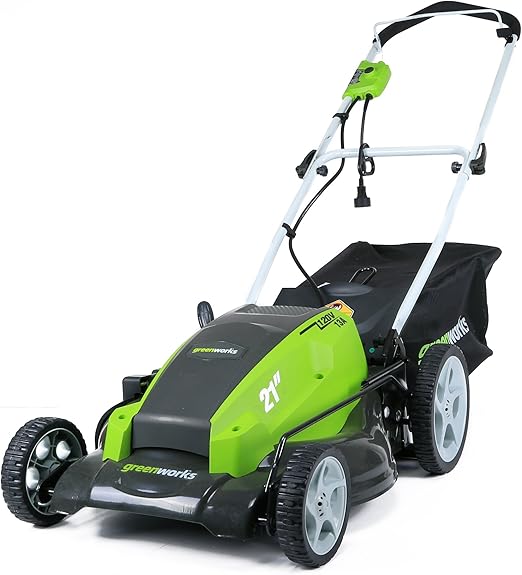 GreenWorks 25112 13 Amp 21Inch Corded Lawn Mower Amazon.ca Patio
