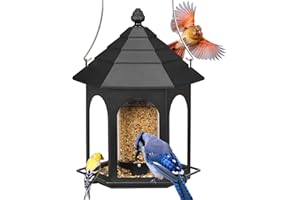 Kingsyard Metal Bird Feeder for Outdoors Hanging, 3 lbs Seed Feeder, Wild Bird Feeders for Garden Cardinal Finch Bluebird, Ea