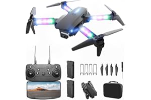 BEZGAR Drone with Camera for KIds - 1080P HD FPV RC Quadcopter with 90° Adjustable Lens, Coloeful LED Lights, Gestures Selfie, One Key Start, 360° Flips, Toys Gifts Mini Drones for Boys Girls, Black