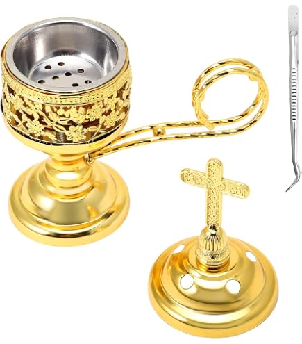 thumbnail image 2 of 5 Inch Hanging Brass Censer - Incense Burner Kit With Charcoal & Frankincense - Gift 2 of 3