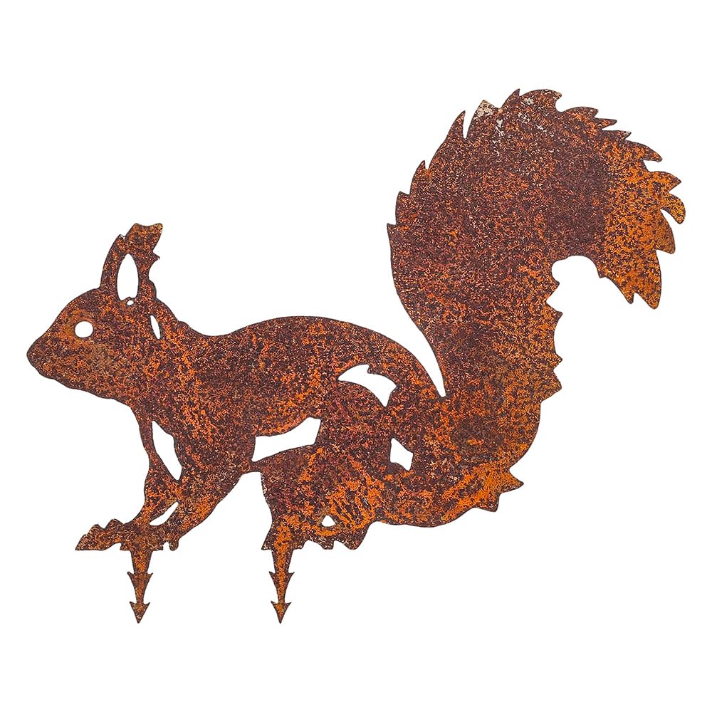 Namvo Rusty Squirrel Garden Decoration - Realistic Rusty Squirrel Outdoor Ornament - Brown