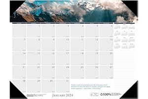 House of Doolittle 2024 Monthly Desk Pad Calendar, Earthscapes Mountains, 22 x 17 Inches, January - December (HOD176-24)