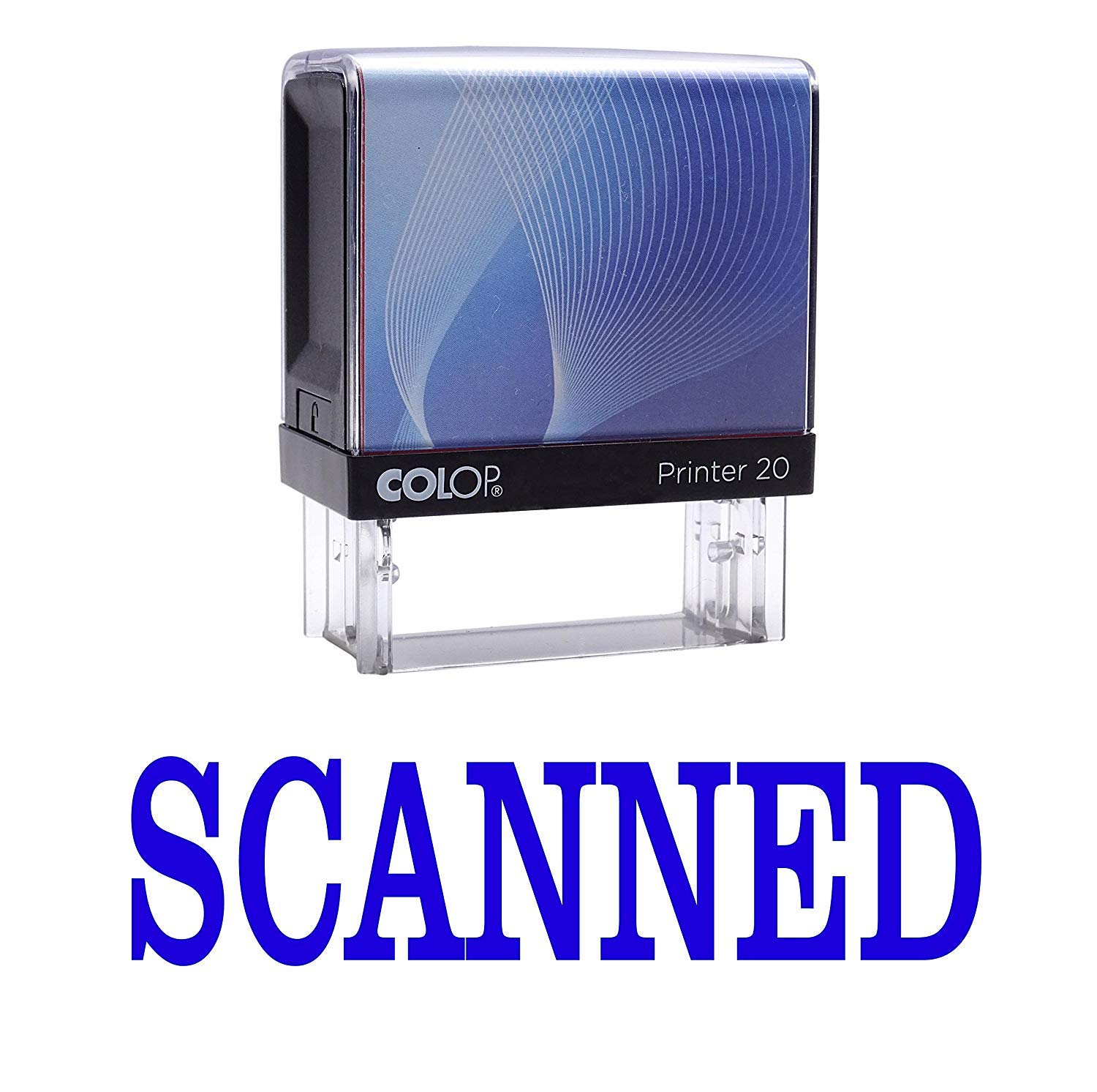 Scanned Self Inking Rubber Stamp Blue Ink Office Stationary Custom Colop Stamps