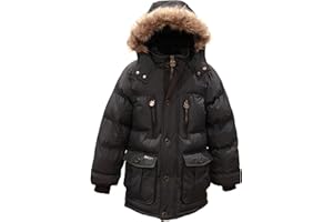 J. Whistler Base Camp Parka Puffer for Boys Heavy Puffer Winter Jacket with Hood and Removable Faux Fur