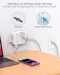Extension Cord 20 Ft, HANYCONY Power Strip Surge