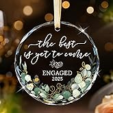 Emibele Engagement Gifts for Couples, Crystal Glass Engagement Gift for Newly Engaged Couples, Fiancee, Fiance, Just Engaged Decorations Bride to Be Gifts for Her, Round Crystal Ornament 2025