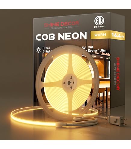 3D Neon Strip Lights Shine Decor 3D LED Neon Rope Lights - 16.4ft ...