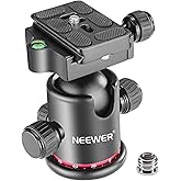 Neewer Professional Metal 360 Degree Rotating Panoramic Ball Head with 1/4 inch Quick Release Plate and Bubble Level,up to 17.6pounds/8kilograms,for Tripod,Monopod,Slider,DSLR Camera,Camcorder