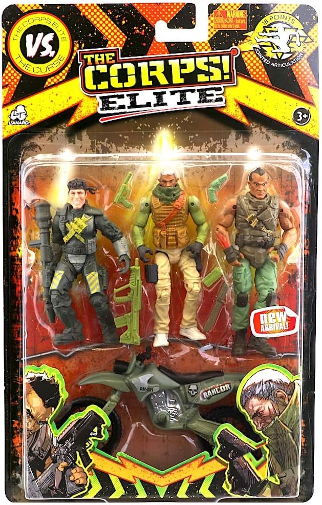 Corps Elite Action Figure Set 3.75" with Dirt Bike