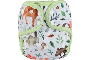 Sigzagor Baby Diaper Cover Nappy One Size 10lbs to 36lbs (Watercolour Animals)