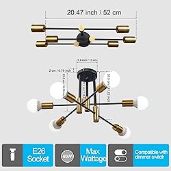 Cimbely 6-Light Sputnik Fixture Light Semi Flush