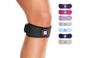 SS SLEEVE STARS Sleeve Stars Patellar Tendon Support Strap Osgood Schlatter Knee Brace for Youth, Women & Men, Swedish Brand Patella Knee Strap for Arthritis & Pain, Patella Band w/ 3 Lengths (Black)