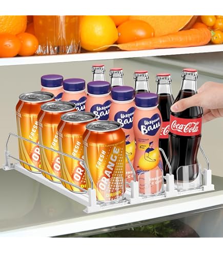 OKITCHEN 5-Row Can & Bottle Dispenser For Fridge - Holds 25 Cans, Auto-Push Organizer For Pantry Or Countertop - View #6