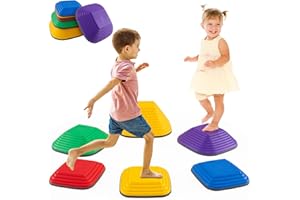 Costzon Stepping Stone for Kids, Non-Slip Toddler Balance Stones, Balance Blocks for Indoor/Outdoor Exercise, Coordination, Obstacle Course Set for Daycare, Gift for Kids Above 3