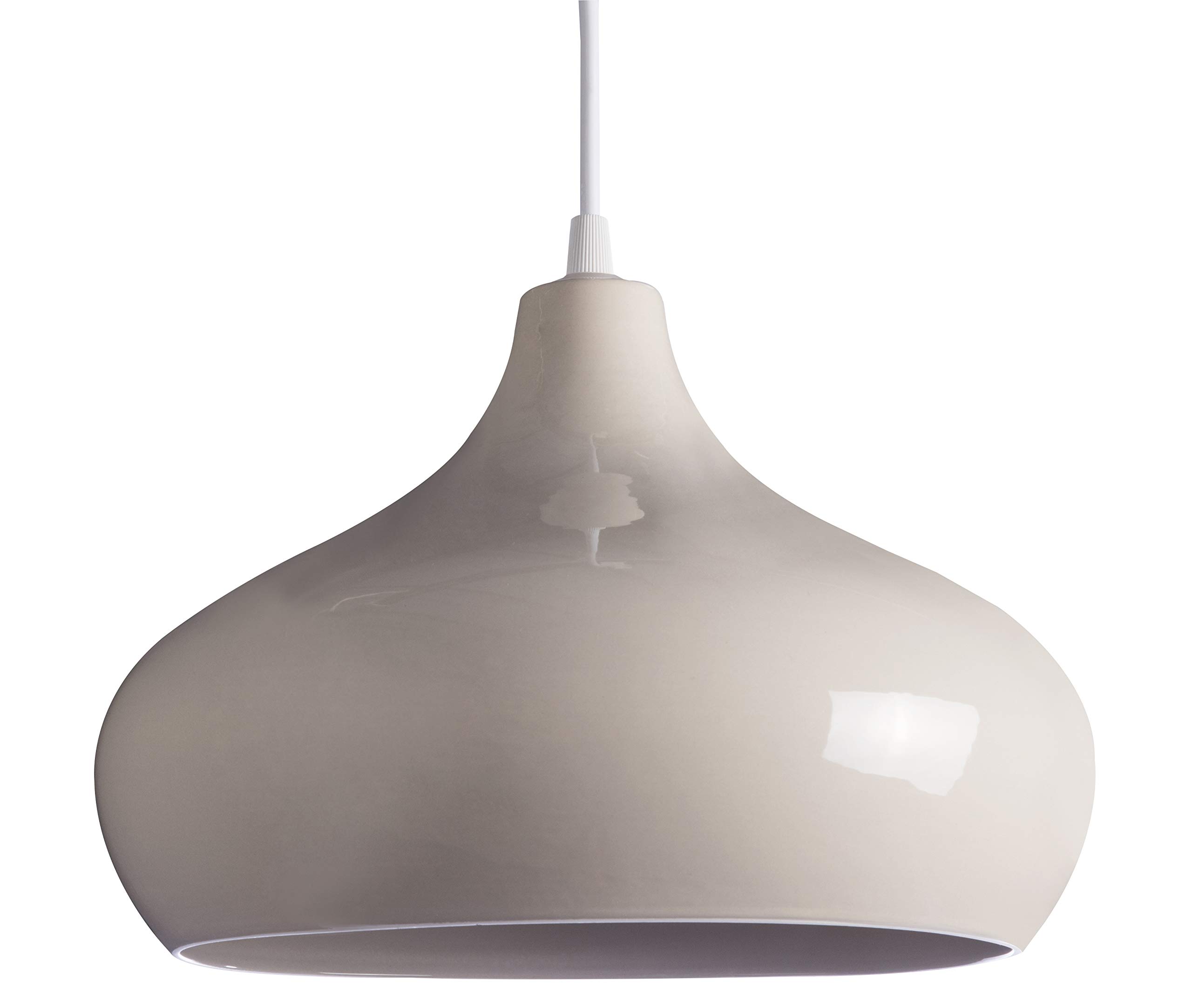 Lussiol 250401 Ceramic Pendant Light, 60 W, Grey, ø27 x H18 cm