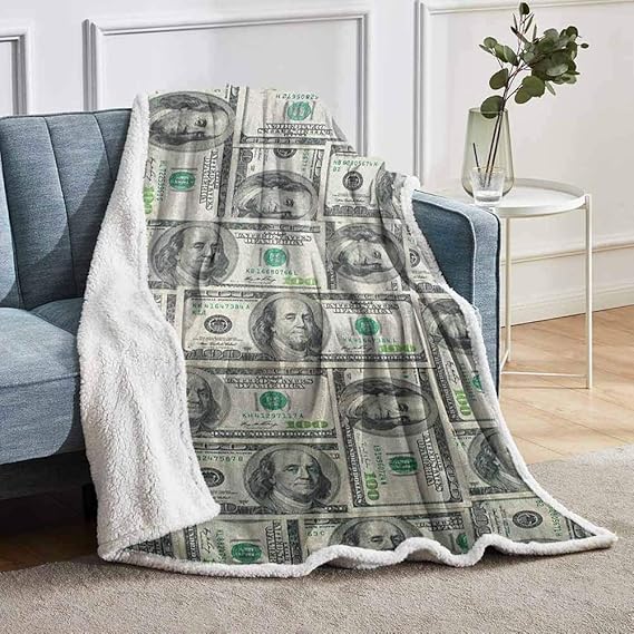 YUAZHOQI Money Throw Blankets, Dollar Bills of United States Federal