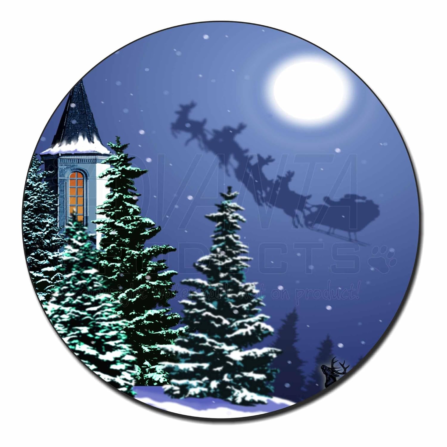 La vÃspera de Navidad Noche Santa en trineo Imán de nevera ...