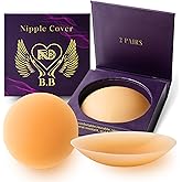 BRANDBOY 2 Pairs Nipple Covers for Women -Sticky Adhesive Silicone Pasties- Reusable Pasties Nipple Covers with Travel Box