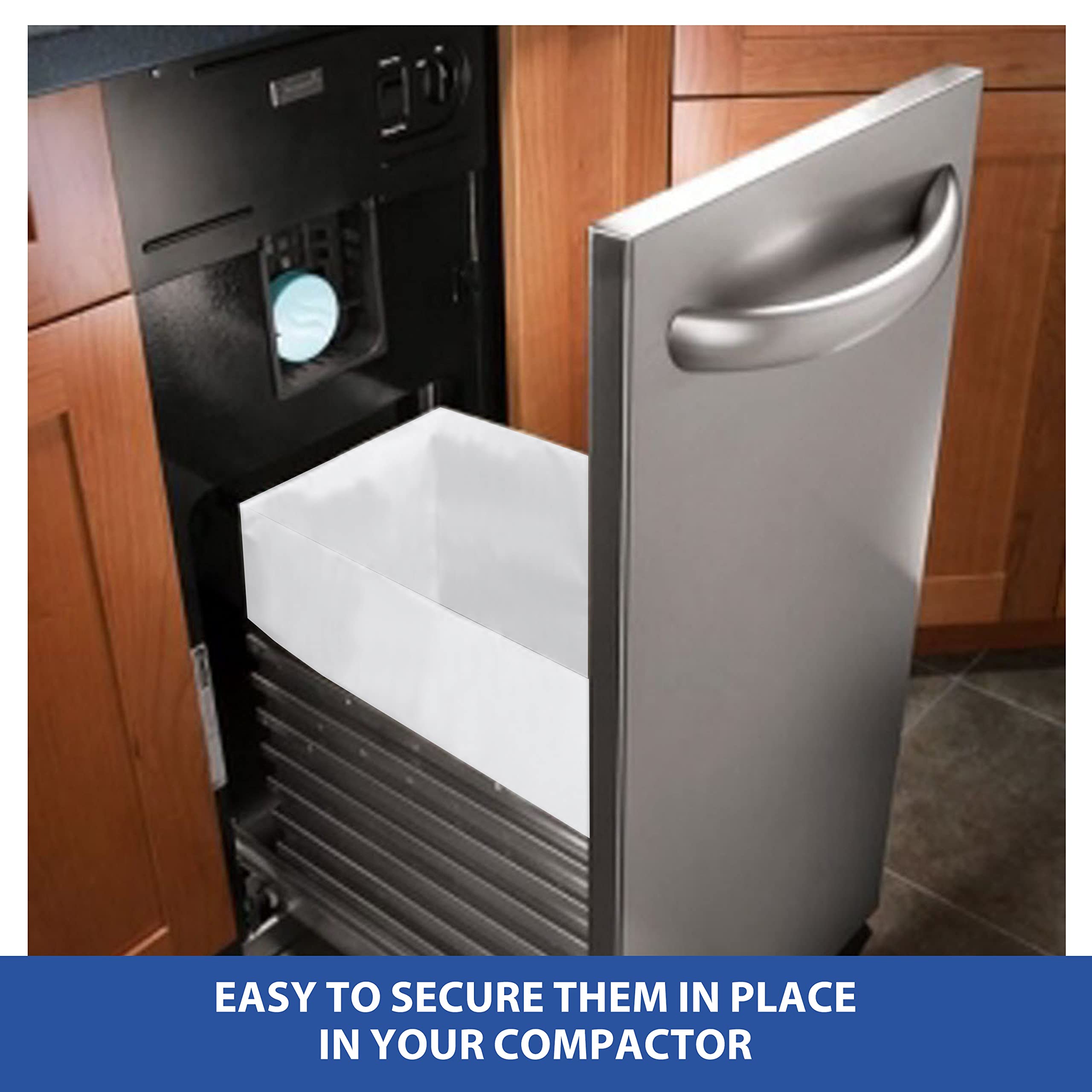 60-pack W10165294RB Trash Compactor Bags - leak-proof trash compactor bags for kitchen 60-ct 15 inches - Fits 15-inch Rectangular Drawer Compactors