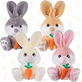 Blueweenly 4 Pack 12 Inch Easter Bunny Stuffed Animal Cute Bunny Plush with Carrot Easter Rabbit Stuffed Plush Toys Easter Basket Stuffers Gifts for Girls Boys Kids Easter