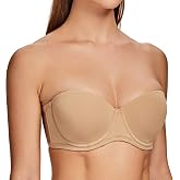 MELENECA Women's Plus Size Strapless Bra Large Bust Underwire | Secure non-slip grip, seamless under clothes, back-smoothing design, versatile wear for dresses and daily outfits
