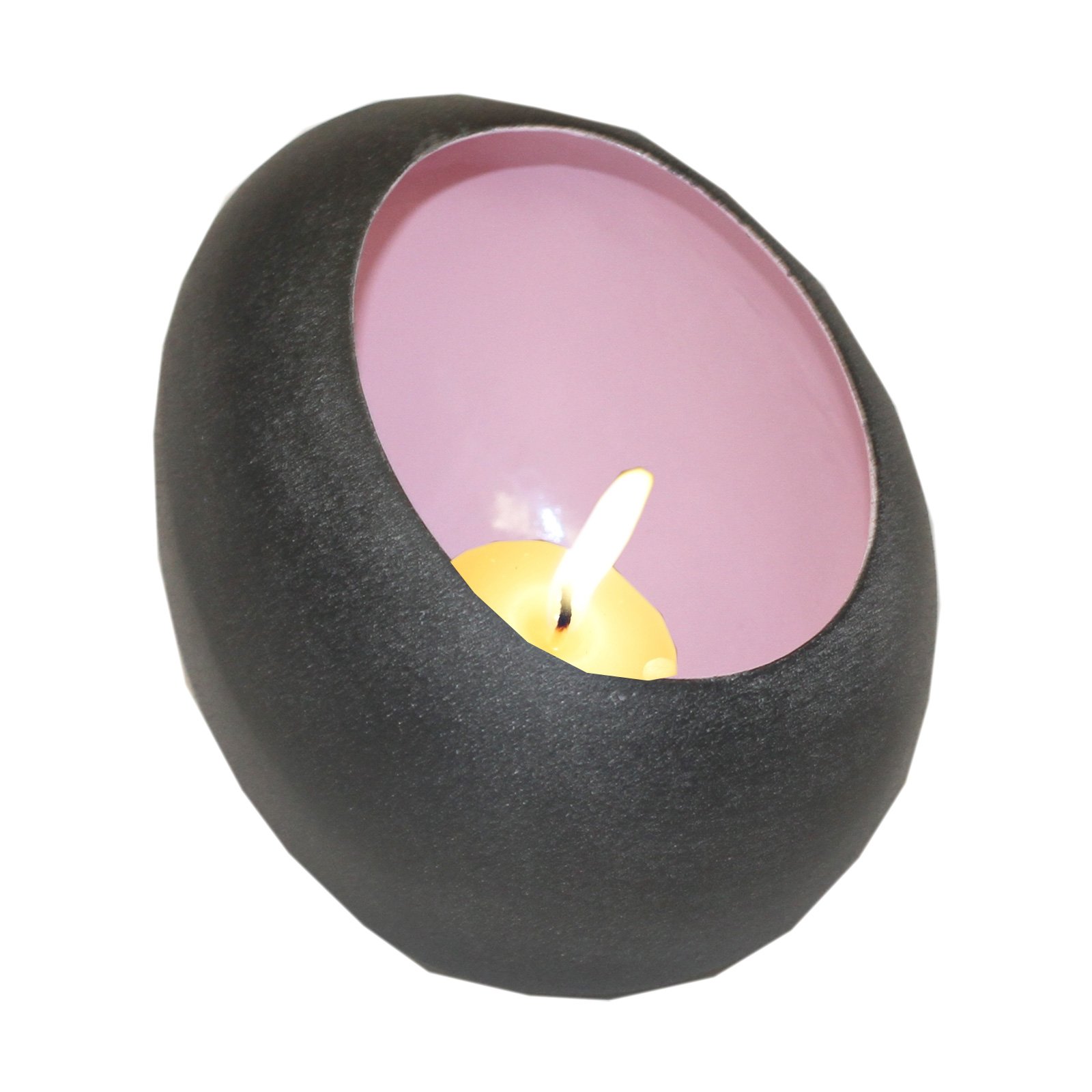 Just Contempo Pebble Tea Light Candle Holder, Pink