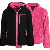 Spyder Girls 3 in 1 System Jacket - Weather Resistant Girls Winter Jacket with Soft Cozy Inner Fleece Outerwear Winter Coats, Size 5-6, Black