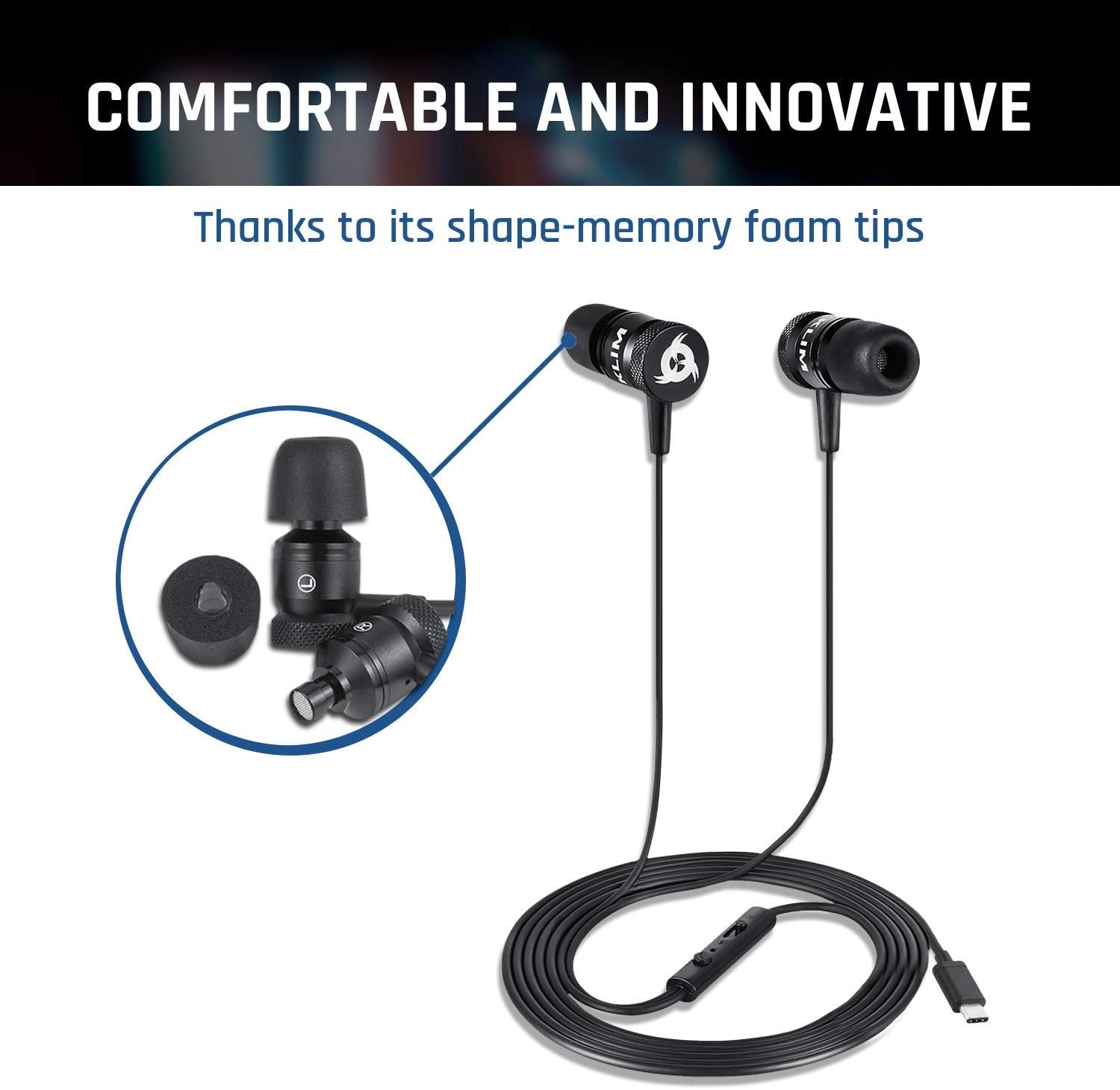 KLIM Fusion C, USB-C Earbuds with Microphone, Long-Lasting Wired Ear Buds, 5 Years Assurance - Image 5