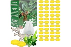 NIHASKER Mouse Rodent Repellent, 48 Pack Peppermint Lemon Oil Mice Repellent for Squirrel Rats Spider Pests, Natural Deterrent for Kitchen, Warehouse, Car, Indoor, Outdoor, Safe for Pets & Family