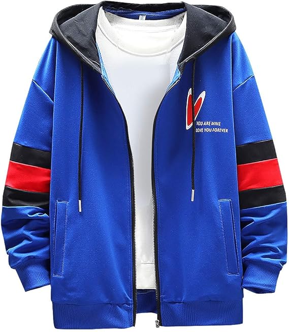 Amazon メンズ 服 春秋冬 Yindaity パーカー メンズ ジャケット 長袖 ジャージ 英字柄 メンズ 秋服 冬服 フード付き トップス おしゃれ トレーナー スポーツ ウェアストリート ゆったり 原宿系 韓国 ファッション おおきいサイズ トレーナー パーカー 通販