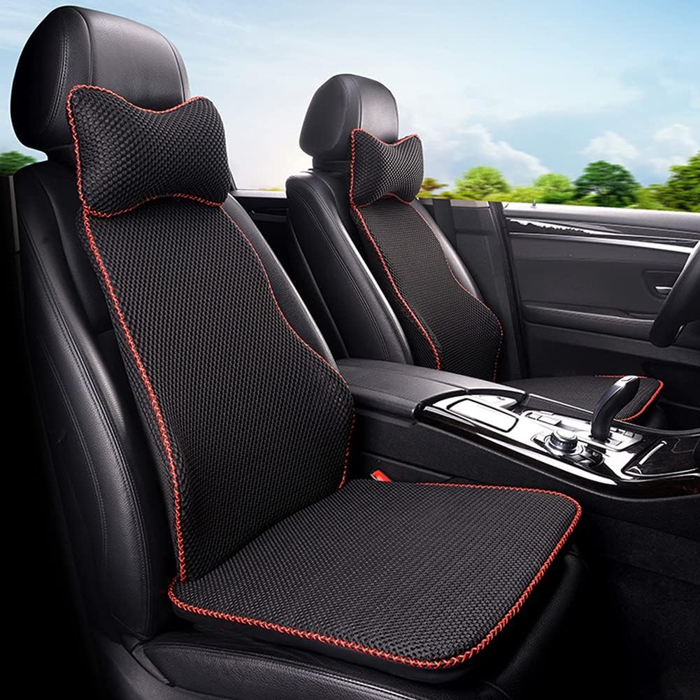 Summer Cooling Car Seat Cushion with Lumbar Support Pillow and Head