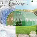 VOUNOT Polytunnel Greenhouse 4x3x2m 12m² Steel Frame Walk In view 3