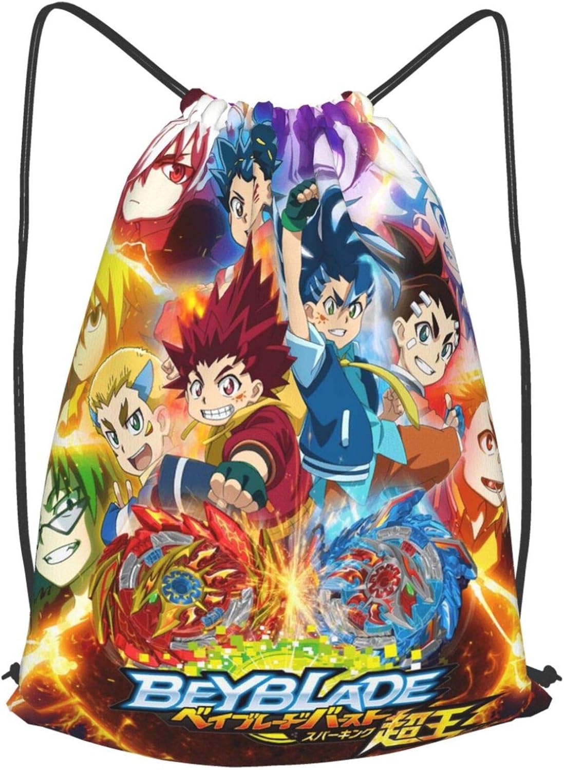 Albert V. Chloe Be-Yblade Travel Storage Oxford Cloth Drawstring Backpack Beam Backpack for Young Cool Tote Sack 14 X 16.9inchs