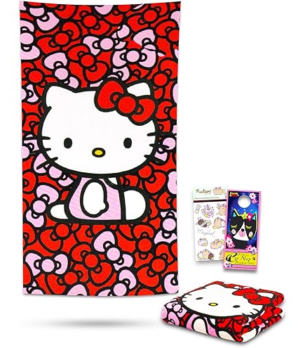 Amazon.com: Hello Kitty Beach Towel Set - Bundle with 27x54 Hello