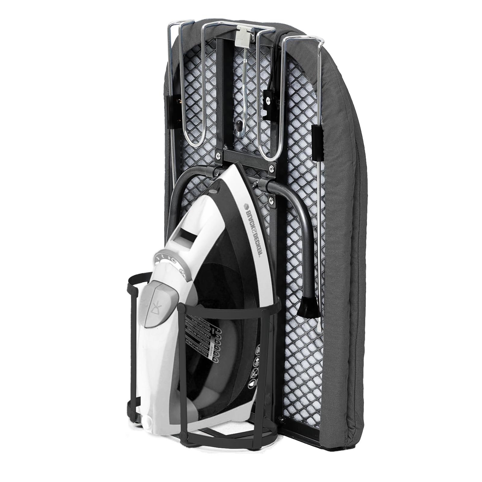 Photo 1 of Tabletop Ironing Board with Iron Holder, RAINHOL Small Folding Ironing Board with Cover and Pad, Portable Compact Mini Iron Table for Home & Travel, Black