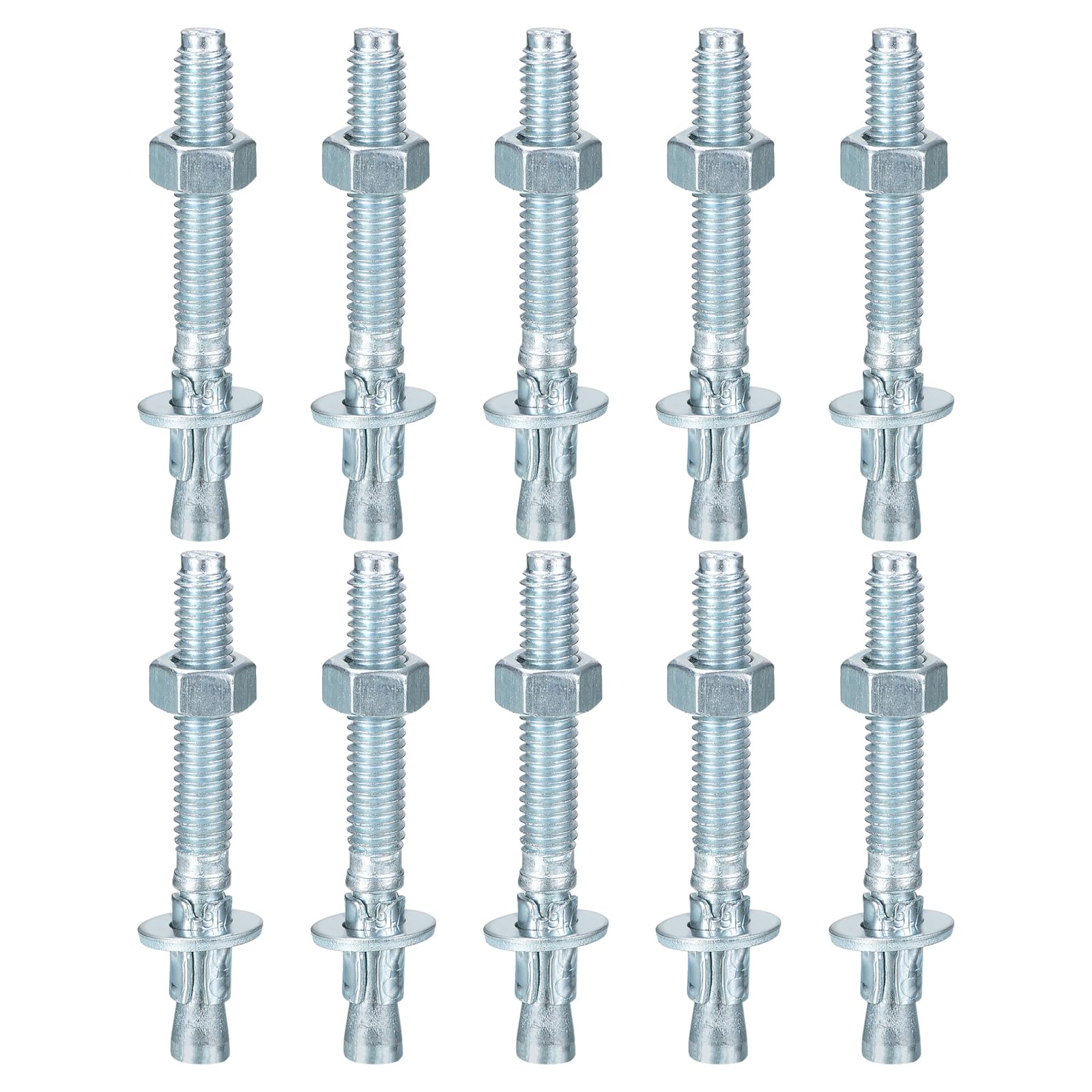 DTGN 5/16" x 2-3/4" Wedge Anchors - 25Pack - Good for Cement and Concrete Wall - Carbon Steel Zinc Plated Screw Bolt Nut Expansion Tube Fasteners