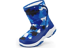 PUBOOM Boys Snow Winter Boots Kids Warm Fur Cozy Boot for Boy Cold Weather Boots Shoes