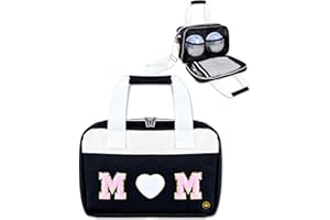 Telawsfun Wearable Breast Pump Bag with Cooler, Pump Carrying Case with Shoulder Strap for Work, Travel, Chenille Letter Storage Bag for Elvie Pumps and Medela Pump