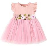 ZFZDRen 6M-5Y Baby Toddler Girl Ruffle Tutu Dress Kid Sleeveless Ribbed Tulle Dresses Knit Tops Birthday Princess Outfits