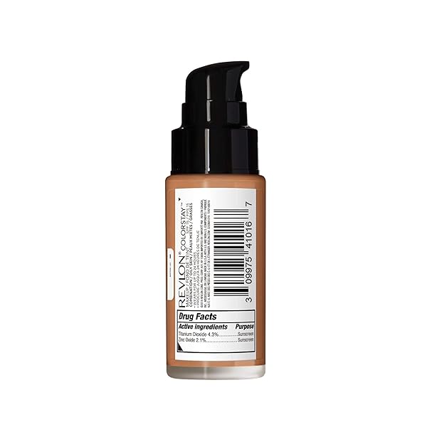 REVLON LIQUID FOUNDATION, COLORSTAY FACE MAKEUP FOR COMBINATION & OILY SKIN, SPF 15, MEDIUM-FULL COVERAGE WITH MATTE FINISH, 380 RICH GINGER, 1 FL OZ