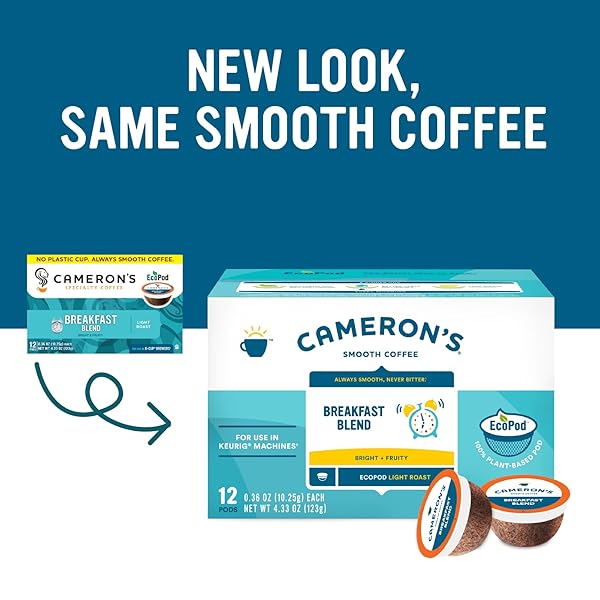 CAMERON’S COFFEE SINGLE SERVE PODS, BREAKFAST BLEND, 12 COUNT (PACK OF 1)