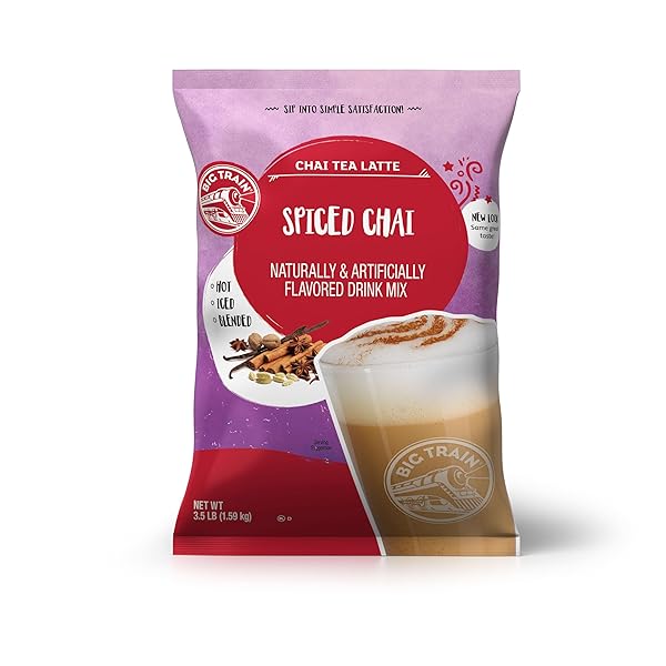 BIG TRAIN SPICED CHAI TEA LATTE BEVERAGE MIX, 3.5 POUND (PACK OF 1)