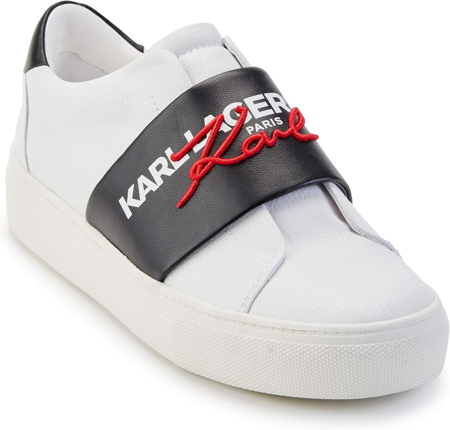 Karl Lagerfeld Paris Cameli Baskets à enfiler pour femme, blanc (Blanc