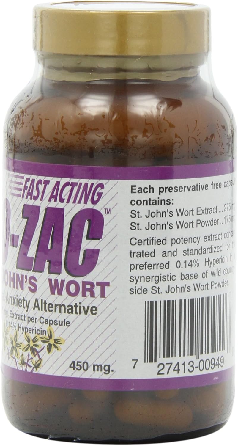 Only Natural St. Johns Wort (no Zac) 450 Mg, 120-Count: Health & Personal Care