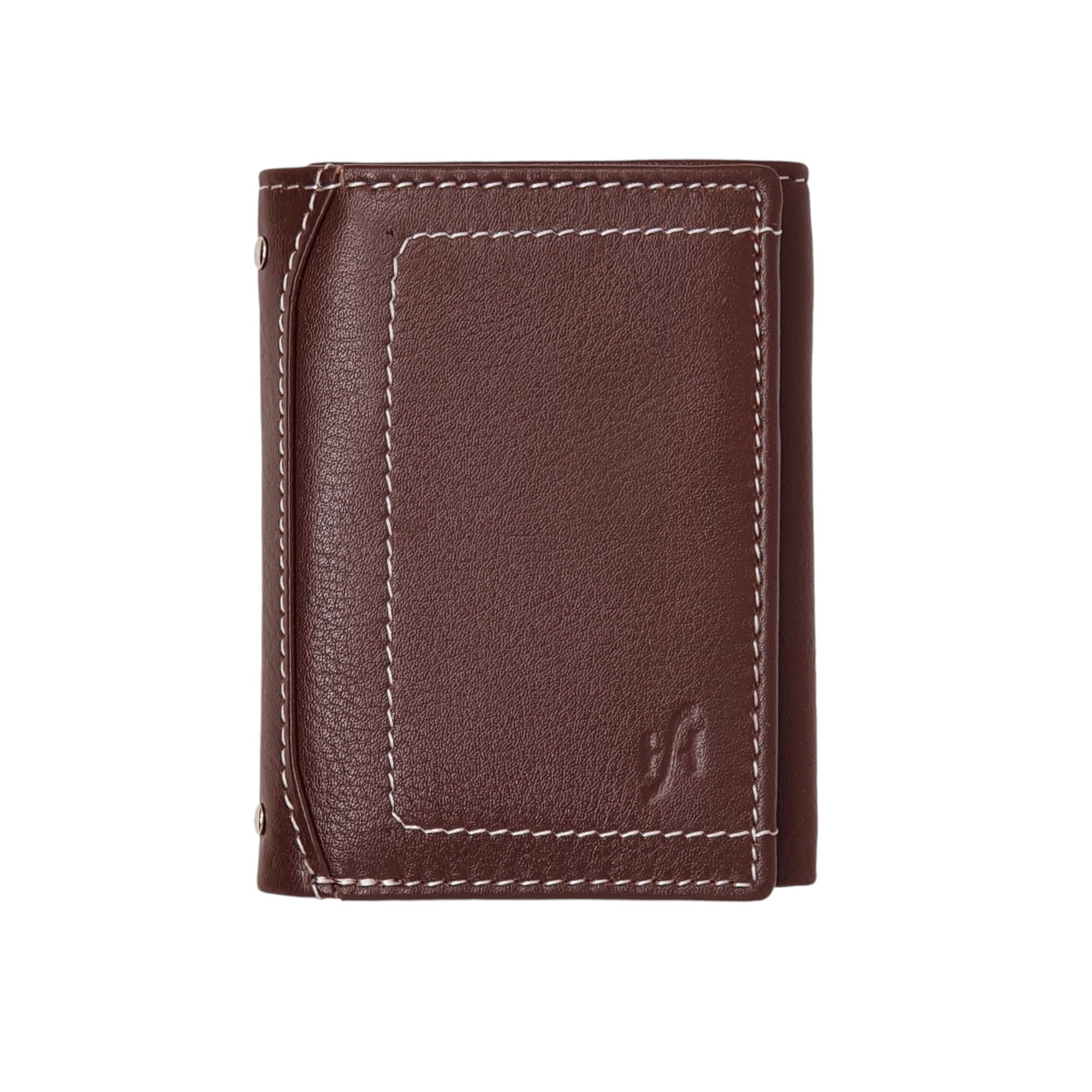 STARHIDE Brown Leather Wallets for Men, RFID Blocking Small Wallet, Slim Genuine Leather Trifold Cardholder Wallet #810