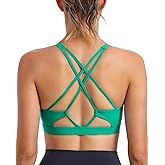 RUNNING GIRL Sports Bras for Women, Medium-High Impact Running Strappy Sports Bra with Removable Pads