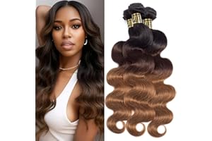 QTHAIR 12A T1B/4/30 Ombre Body Wave Human Hair Weave 18" 20" 22" Brazilian Virgin Hair Bundles Body Wave Ombre Body Wave Hair 100% Unprocessed Body Wave Hair Weft For Women