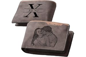 Joyforisa Gifts for Dad Fathers Day Dad Gifts Personalized Wallet for Men Custom Wallets for Dad Engraved Photo Wallet for Hu