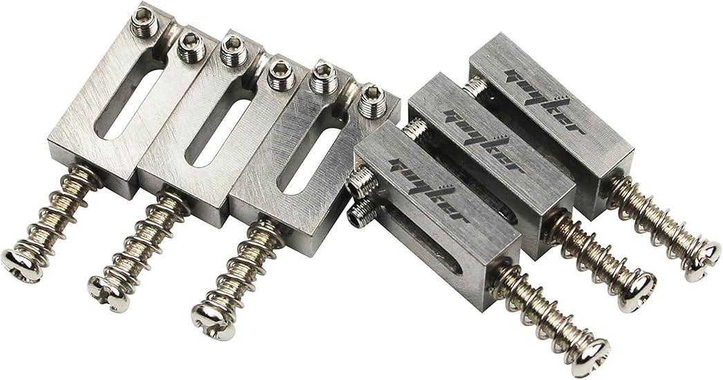 Guyker 6 Pcs Guitar Bridge Saddles 10.5mm Titanium Alloy Rectangle